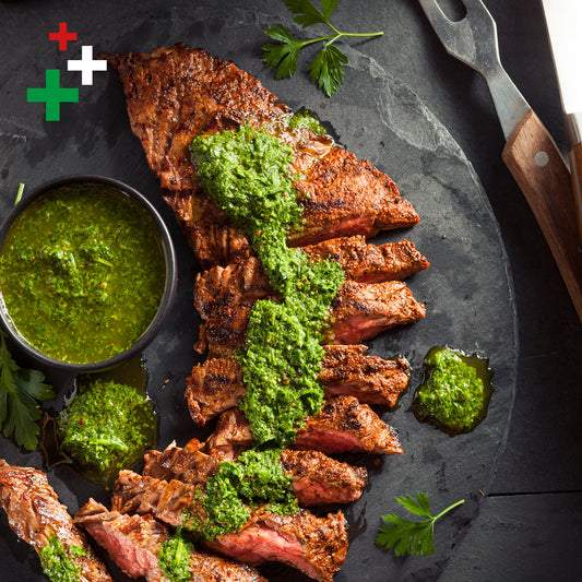 Tagliata con salsa chimichurri