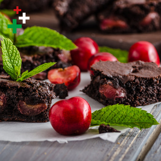 Brownies al cioccolato e ciliegie