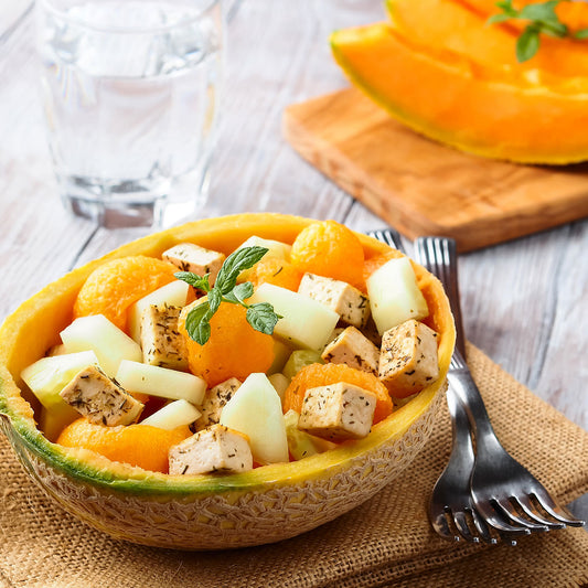 Insalata di melone, menta e tofu