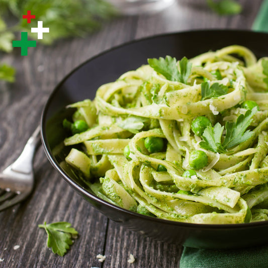 Tagliatelle al pesto di piselli