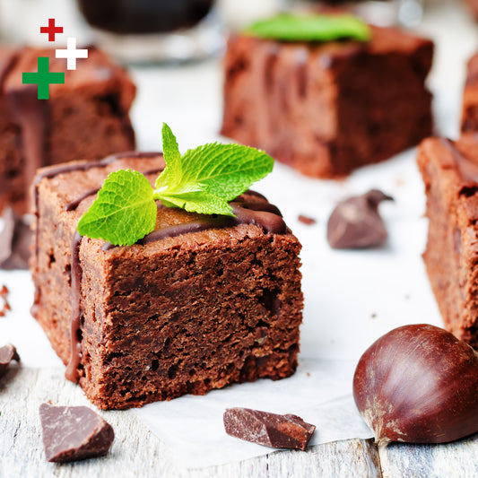 Brownie di castagne e cioccolato