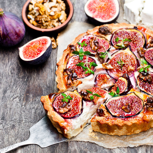 Crostata salata fichi, caprino e noci